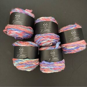 K+C Joann Cozy Yarn Superwash Wool & Acrylic Blend Ocean Sunset Lot of 5 cakes